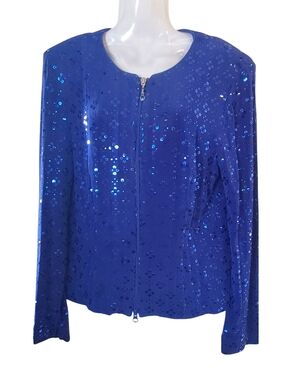 Joseph Ribkoff Electric Blue Sequin Jacket